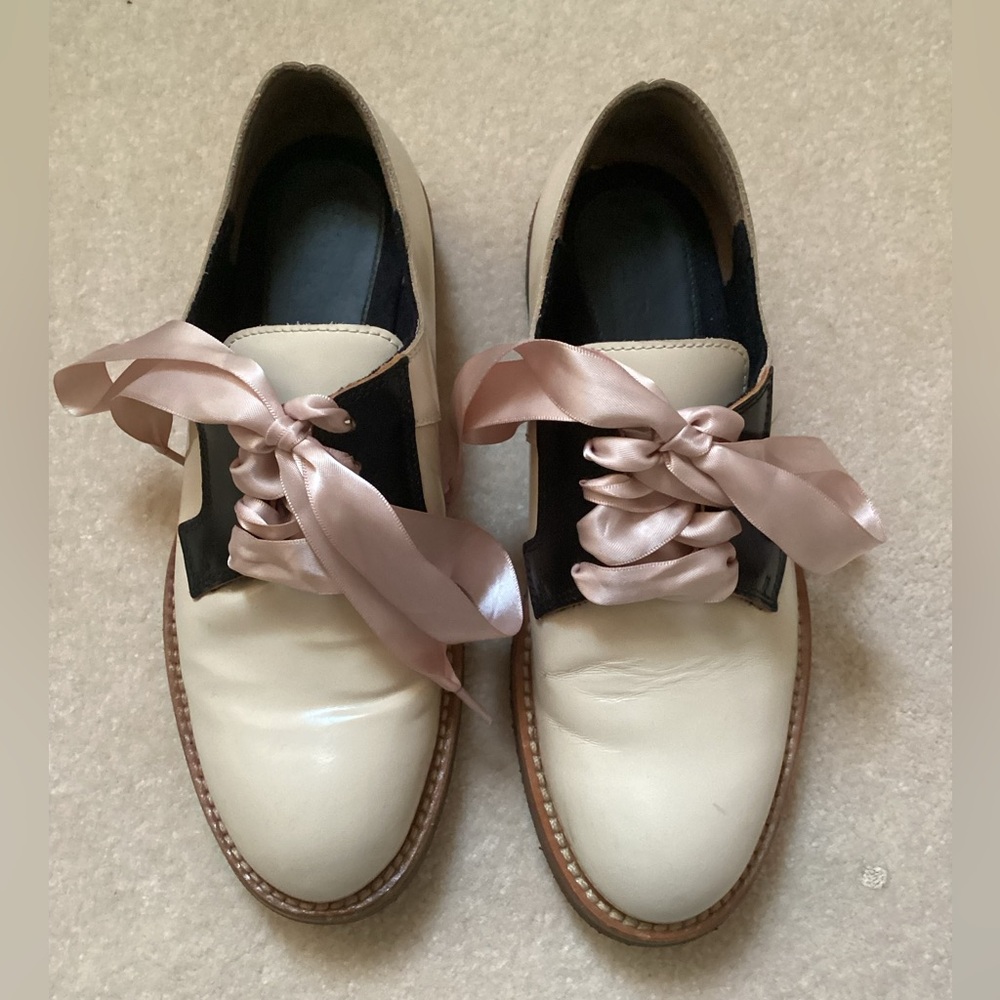 Marni Patent Leather Oxford Shoes Black/Nude